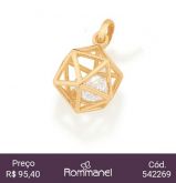 Pingente icosaedro folheado a ouro com zircônias Cód.542269 Coleção 2020 - 1º Ciclo