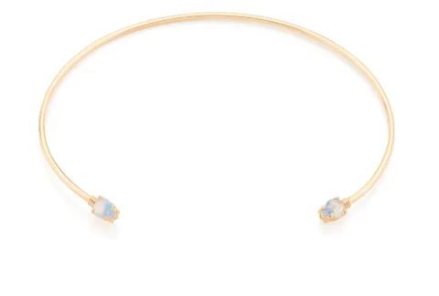 GARGANTILHA CHOCKER FOLHEADO A OURO COM CRISTAL - TAMANHO 11