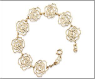 PULSEIRA FORMADA POR PEQUENAS ROSAS VAZADAS