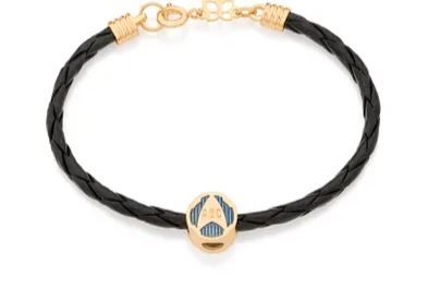 PULSEIRA DE COURO COM PINGENTE "ABC"